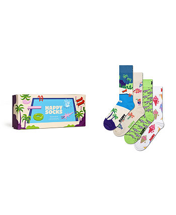 4-Pack Pool Party Sock Gift Set Happy Socks