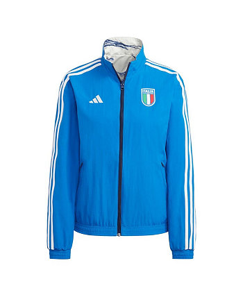Женская синяя двусторонняя куртка с молнией во всю длину и гимном национальной сборной Италии Adidas