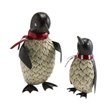 Evergreen Enterprises Metal Holiday Penguin Statues 2-piece Set EVERGREEN ENTERPRISES
