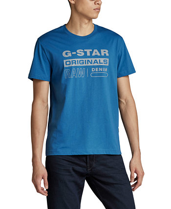 Мужская футболка прямого кроя со светоотражающим рисунком и логотипом Originals G-STAR RAW
