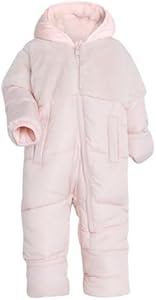 DKNY Girl's Snowsuit - Cozy Soft Girl's One Piece Jumpsuit with Polar Fleece Lining- Cute Winter Baby Girls Clothes (12-24M) DKNY