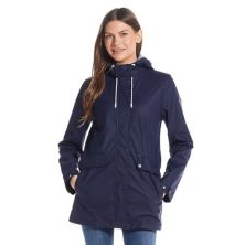 Women's Weathercast Hooded Rain Slicker Jacket Weathercast