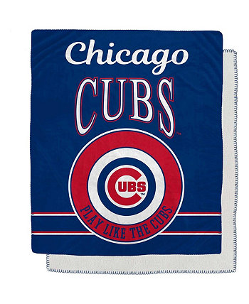 Chicago Cubs 50" x 60" Retro Emblem Flannel Fleece Sherpa Blanket Pegasus Home Fashions