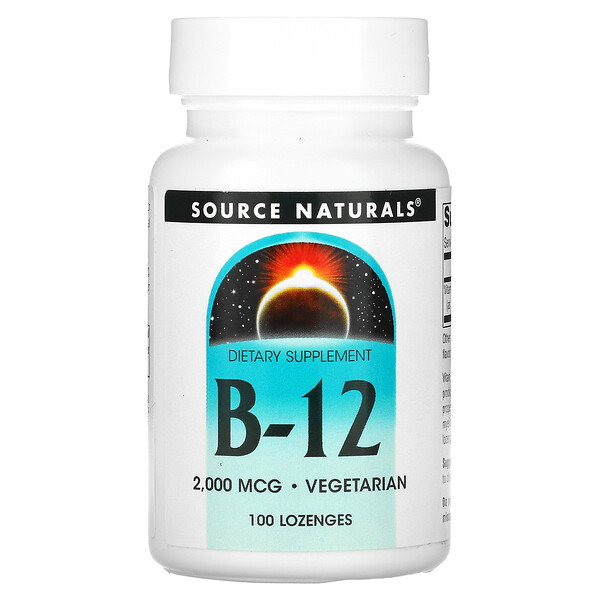 B-12, 2000 мкг, 100 таблеток - Source Naturals Source Naturals