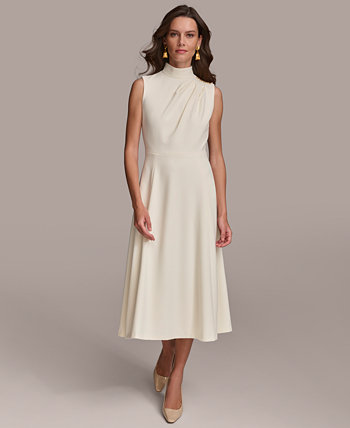 Женское платье миди без рукавов с воротником-стойкой Donna Karan New York