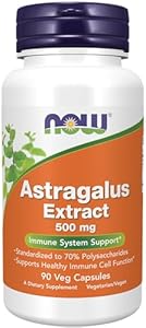 NOW Immune Support Supplements, Astragalus Extract 500 mg (Standardized to 70% Polysaccharides), 90 Veg Capsules (Вегетарианские капсулы) NOW Foods