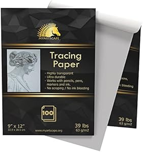 MyArtscape Tracing Paper Pad - 39lb - 9" x 12" - 100 & 150 Transparent Sheets - Artist Quality (100) MyArtscape