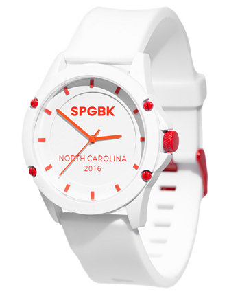 Часы унисекс Hoke County с тремя стрелками, белые кварцевые силиконовые часы, 44 мм SPGBK Watches