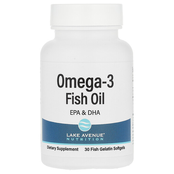 Omega-3 Рыбий Жир - 1250 мг - 30 желатиновых капсул - Lake Avenue Nutrition Lake Avenue Nutrition
