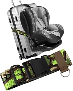 Slohif Car Seat Luggage Strap for Suitcase - Carseat Travel Belt with Buckle Attach to Carry On Luggage Cartoon Airport Stroller Strap Adjustable,Horse Slohif