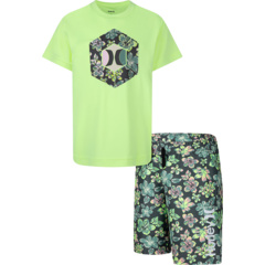 UPF 50+ Short Sleeve T-Shirt & Swim Trunk Two-Piece Set (Little Kid) Hurley