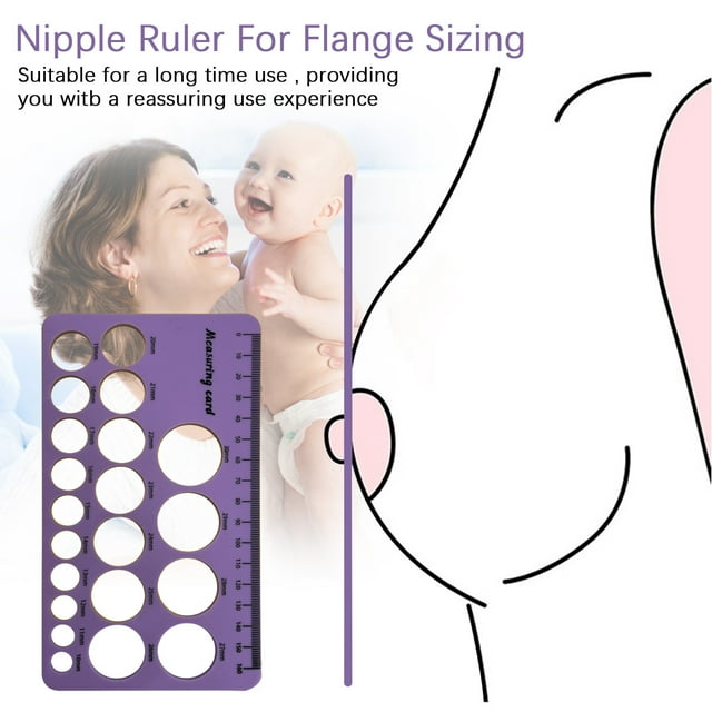 Nipple Ruler For Flange Sizing Measurement Tool , Silicone & Soft Flange Size Measure For Nipples, Breast Flange Measuring Tool Breast Pump Sizing Tool Beforeyayn