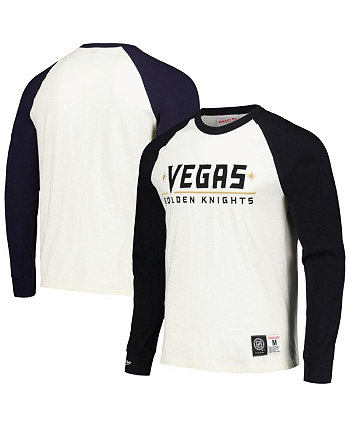 Men's Cream Vegas Golden Knights Legendary Slub Vintage-Like Raglan Long Sleeve T-shirt Mitchell & Ness