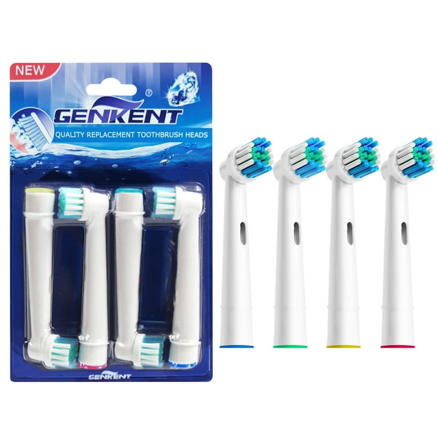 Genkent Electric Toothbrush Replacement Heads Compatible Oral B Braun Replacement Heads, 4 Pack GENKENT