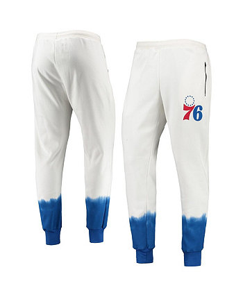Мужские флисовые брюки-джоггеры Oatmeal Philadelphia 76ers Double Dribble Tie-Dye FISLL
