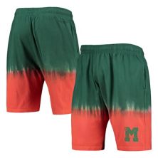 Мужские шорты Mitchell & Ness оранжево-зеленого цвета с принтом тай-дай Miami Hurricanes Unbranded