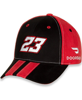 Youth Boys Checkered Flag Black and Red Bubba Wallace DoorDash Big Number Adjustable Hat Checkered Flag Sports