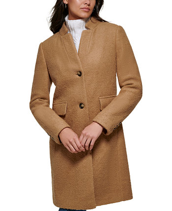 Женское однобортное пальто Walker Petite из букле, созданное для Macy's DKNY