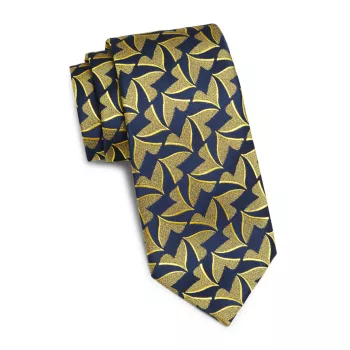 Whale Tail Jacquard Silk Tie Charvet