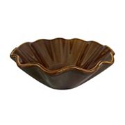 Ruffle Glazed Ceramic Bowl Unbranded