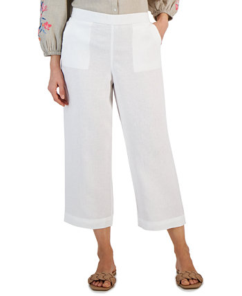 Миниатюрные укороченные брюки из 100% льна, созданные для Macy's Charter Club