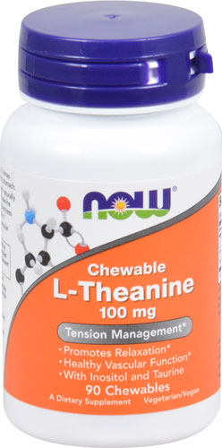 L-Теанин в жевательных таблетках - 100 мг - 90 жевательных таблеток - NOW Foods NOW Foods