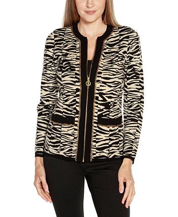 Женская жаккардовая куртка-свитер с принтом зебры Black Label Belldini