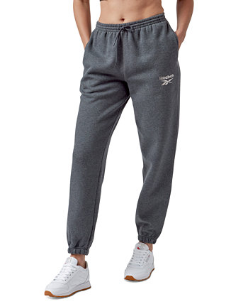 Женские флисовые спортивные штаны с логотипом из металлизированной фольги, эксклюзив Macy's Reebok