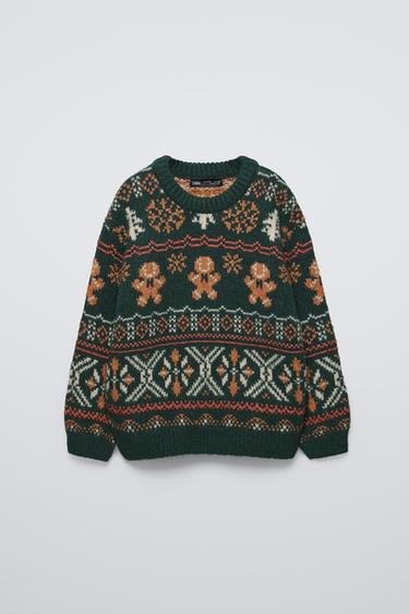 PRINTED KNIT SWEATER ZARA