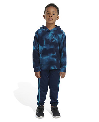 Пуловер из микрофлиса с принтом для маленьких мальчиков, толстовка с капюшоном и брюки-джоггеры, комплект из 2 предметов Adidas