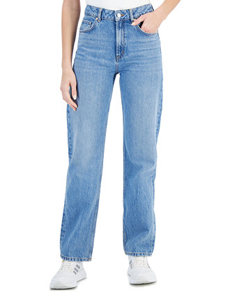 Women's Medium Wash Straight-Leg High-Rise Denim Jeans HUGO BOSS
