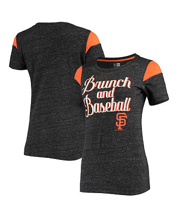 Женская футболка New Era Heather Charcoal San Francisco Giants Brunch & Baseball Tri-Blend 5th & Ocean