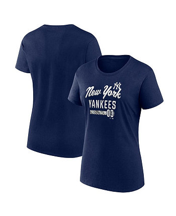 Женская темно-синяя футболка с логотипом New York Yankees Fanatics