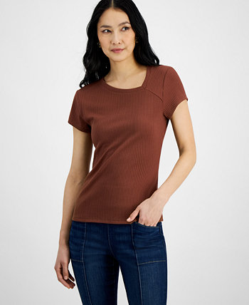 Асимметричная футболка в рубчик, созданная для Macy's I.N.C. International Concepts