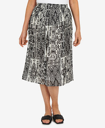 Petite Summer In The City Patchwork Pleated Midi Skirt Alfred Dunner