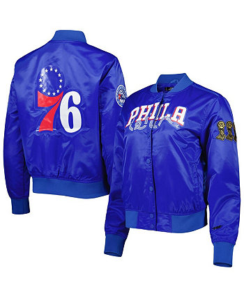 Женская атласная куртка Royal Philadelphia 76ers Classics на полной застежке Pro Standard