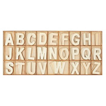 2" Wooden Alphabet Letters For Crafts, 4 Sets Abcs With Sorting Tray, 104 Pieces Juvale