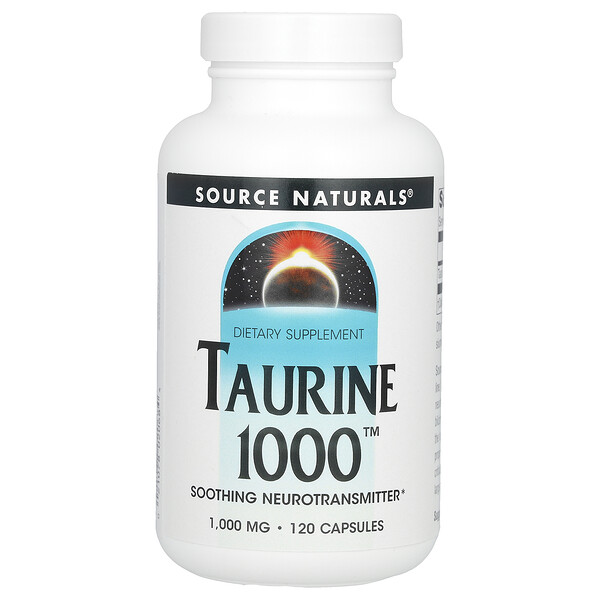 Таурин 1000, 1000 мг, 120 капсул Source Naturals