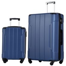 2 Piece Hardside Expandable Luggage Set With Tsa Lock Abrihome