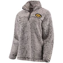 Женская серая куртка-пуловер из шерпы с короткими рукавами из шерпы Iowa Hawkeyes Unbranded