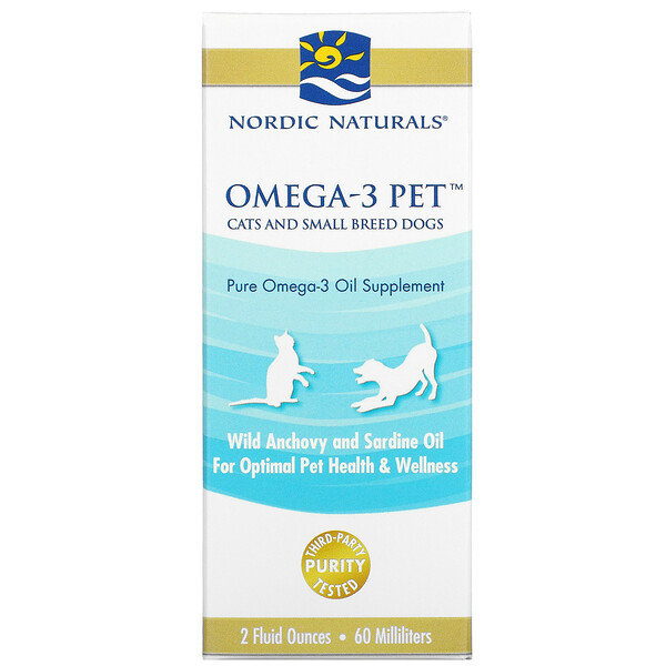 Омега-3 для домашних животных, кошек и собак мелких пород, 2 жидких унции (60 мл) Nordic Naturals