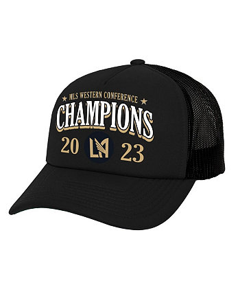 Мужская черная кепка Snapback Trucker Snapback MLS Western Conference Champions LAFC 2023 Mitchell & Ness