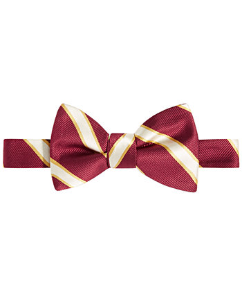 Men's Crimson & Cream Stripe Bow Tie Tayion Collection