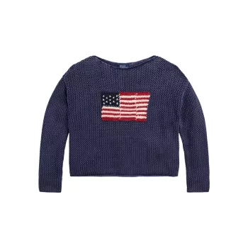 Cotton-Linen Flag Sweater Polo Ralph Lauren