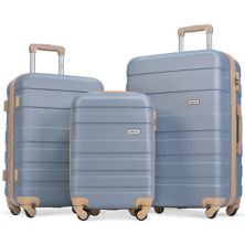 Наборы чемоданов Merax, расширяемый твердый корпус из АБС-пластика, 3 предмета, чемодан с твердой поверхностью и замком TSA Merax