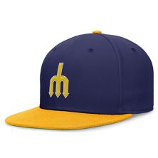 Men's Nike Royal/Gold Seattle Mariners Rewind Cooperstown True Performance Fitted Hat Nitro USA