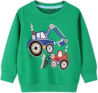 Akyzic Boys Sweatshirts Cotton Long Sleeve Crewneck Pullover Toddler Kids Winter Warm Shirt Sweater Tops 3t-8t Akyzic