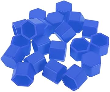 20 Pcs Wheel Lug Nut Bolt Rims Tire Nut Screws Dust Cap Cover Nut Protection Silicone Blue 2.5x21x20.6mm Partuto