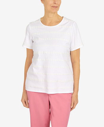 Women's Lace Stripe T-shirt Alfred Dunner