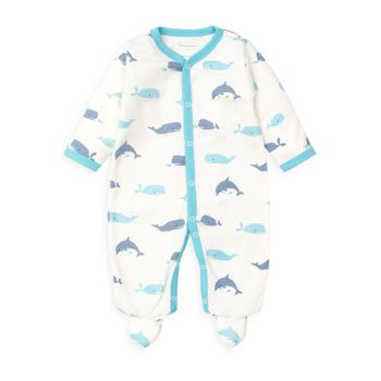 Baby's Love Whales Footie Kissy Love